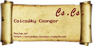 Csicsáky Csongor névjegykártya