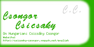 csongor csicsaky business card